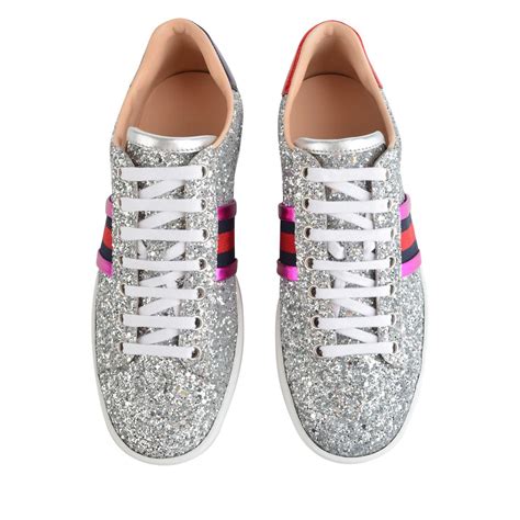 womens gucci glitter sneakers|Gucci glitter sneakers with studs.